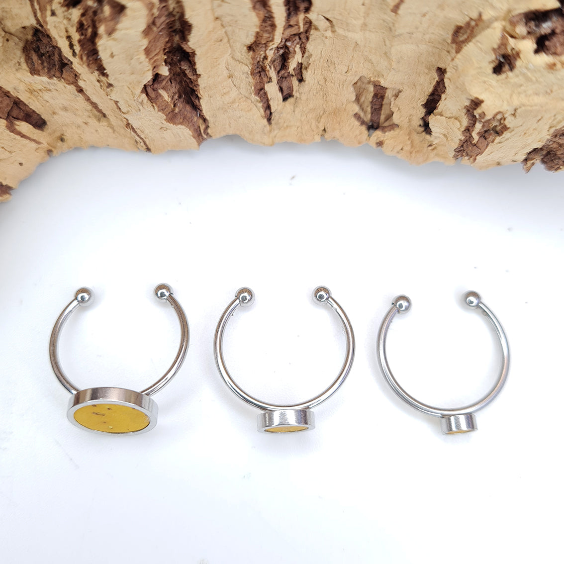 Fabrikk 1 Planet Stacking Ring Set | Small-Medium-Large | Mellow Mustard | Vegan Leather