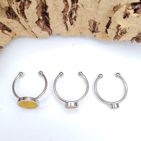 Fabrikk 1 Planet Stacking Ring Set | Small-Medium-Large | Mellow Mustard | Vegan Leather