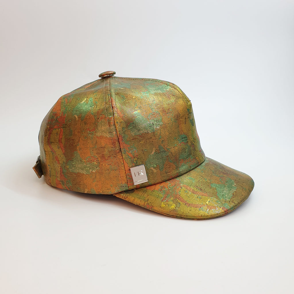 Fabrikk Cork Baseball Cap | Green Oil Slick | Vegan Leather