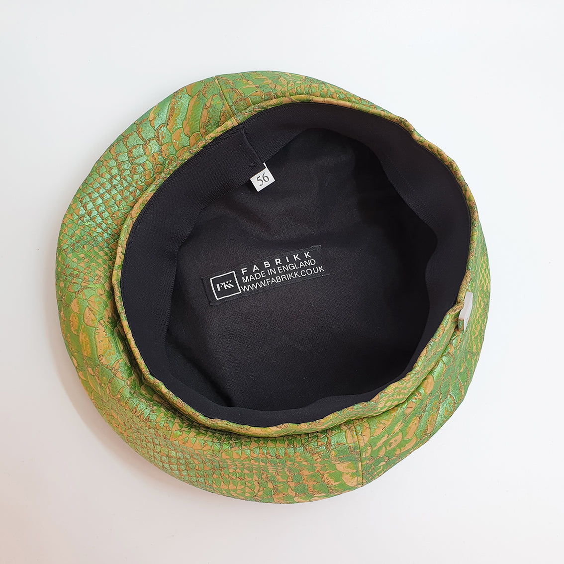 Fabrikk Cork Beret | Mock Green Python Skin | Vegan leather