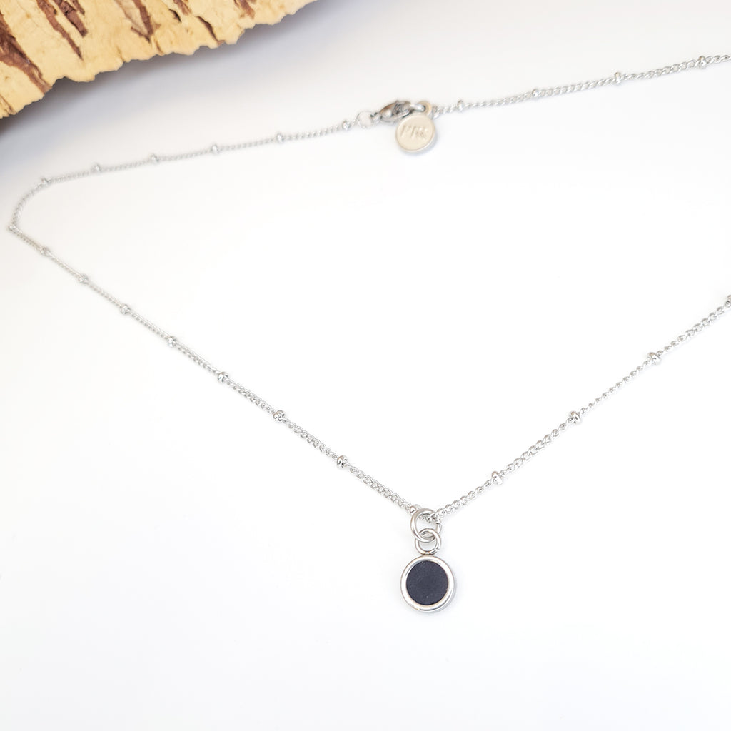 Fabrikk Dwarf Planet Necklace | Coal Black | Vegan 'Leather'