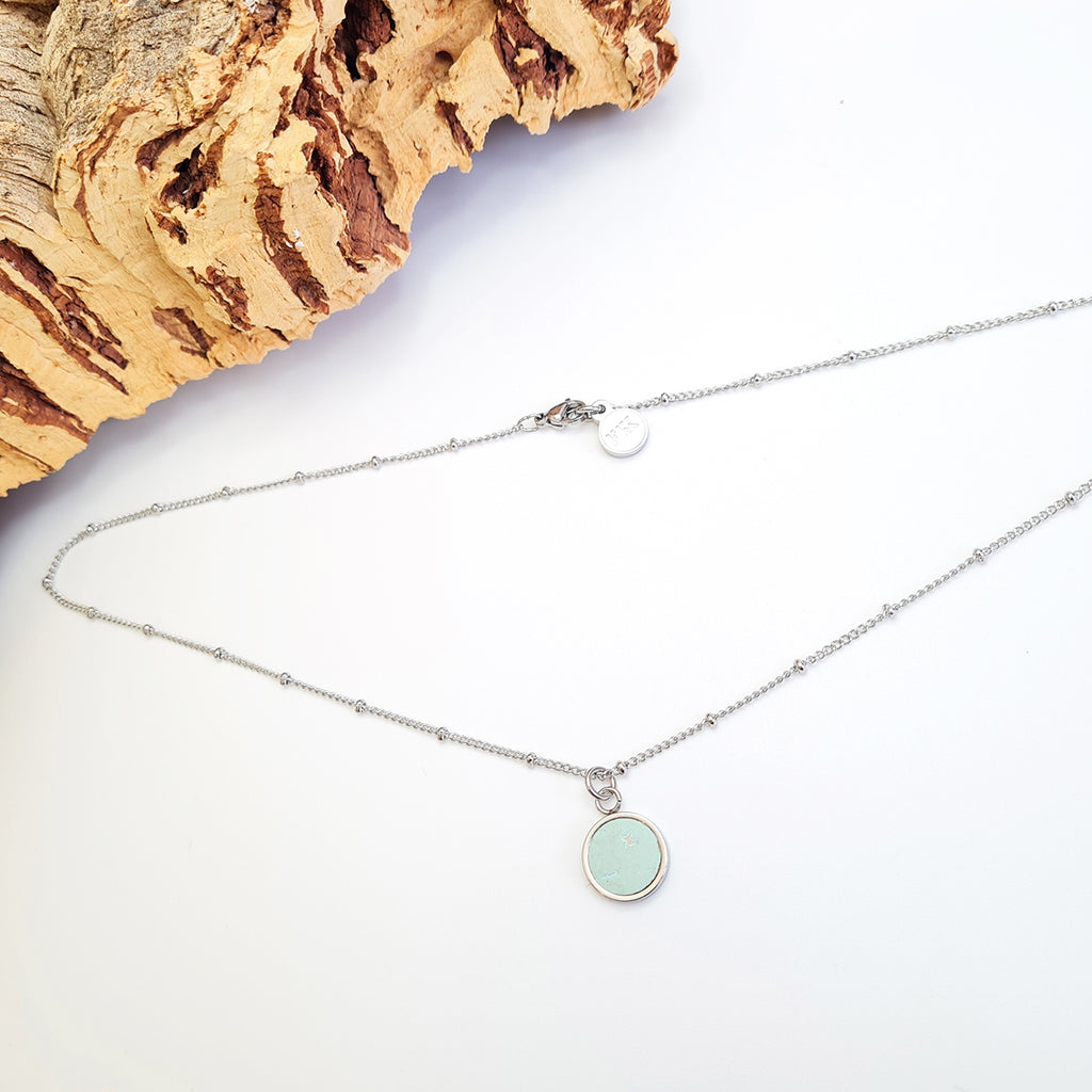 Fabrikk 1 Small Planet Necklace | Mint Green | Vegan 'Leather'