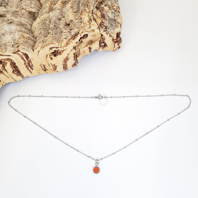 Fabrikk Dwarf Planet Necklace | Orange | Vegan 'Leather'