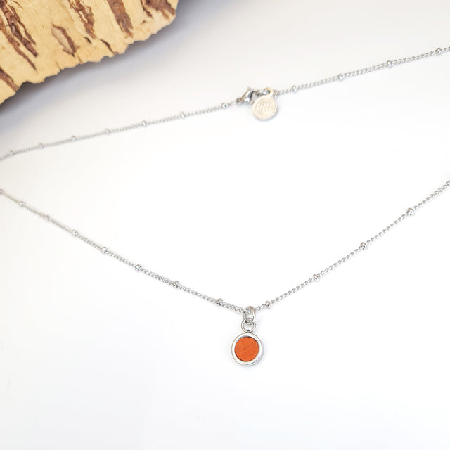 Fabrikk Dwarf Planet Necklace | Orange | Vegan 'Leather'