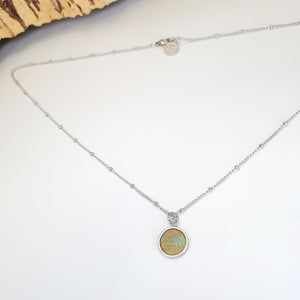 Fabrikk 1 Small Planet Necklace | Green Oil slick | Vegan 'Leather'