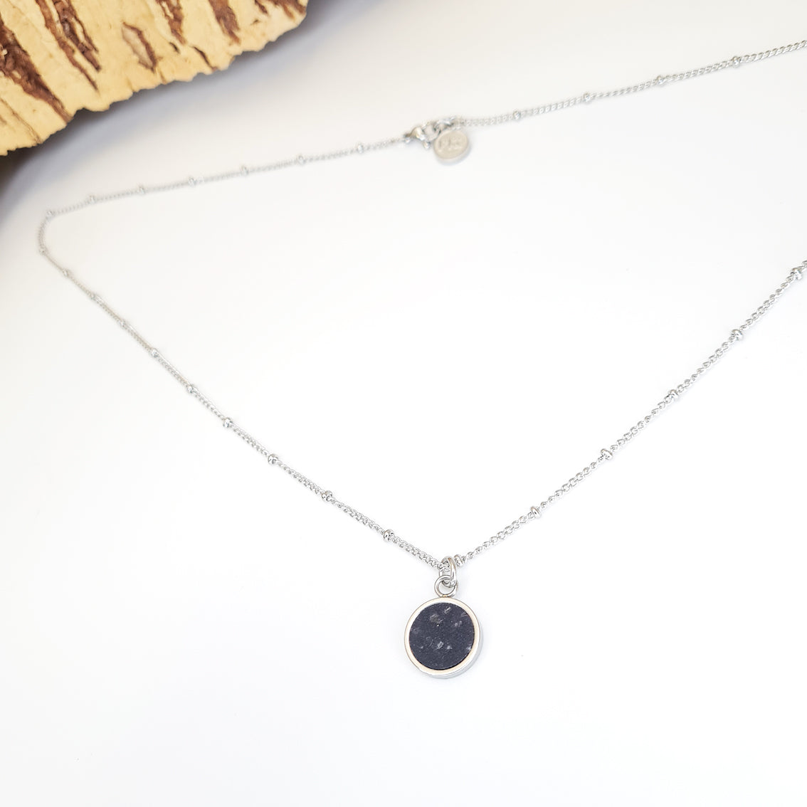 Fabrikk 1 Small Planet Necklace | Coal Black | Vegan 'Leather'