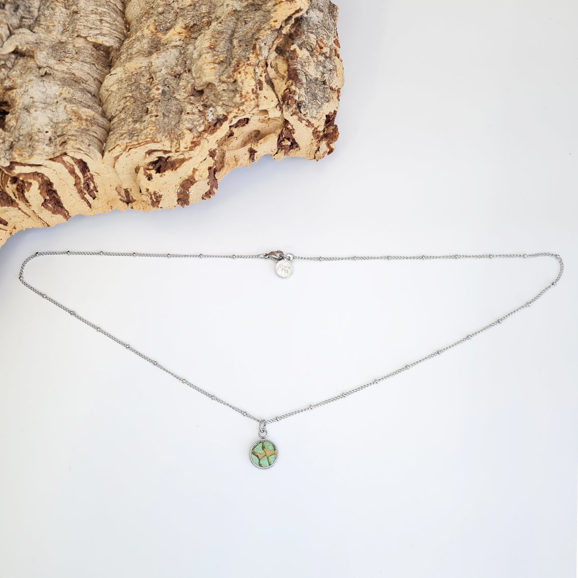 Fabrikk 1 Small Planet Necklace | Green Mock-Python | Vegan 'Leather'