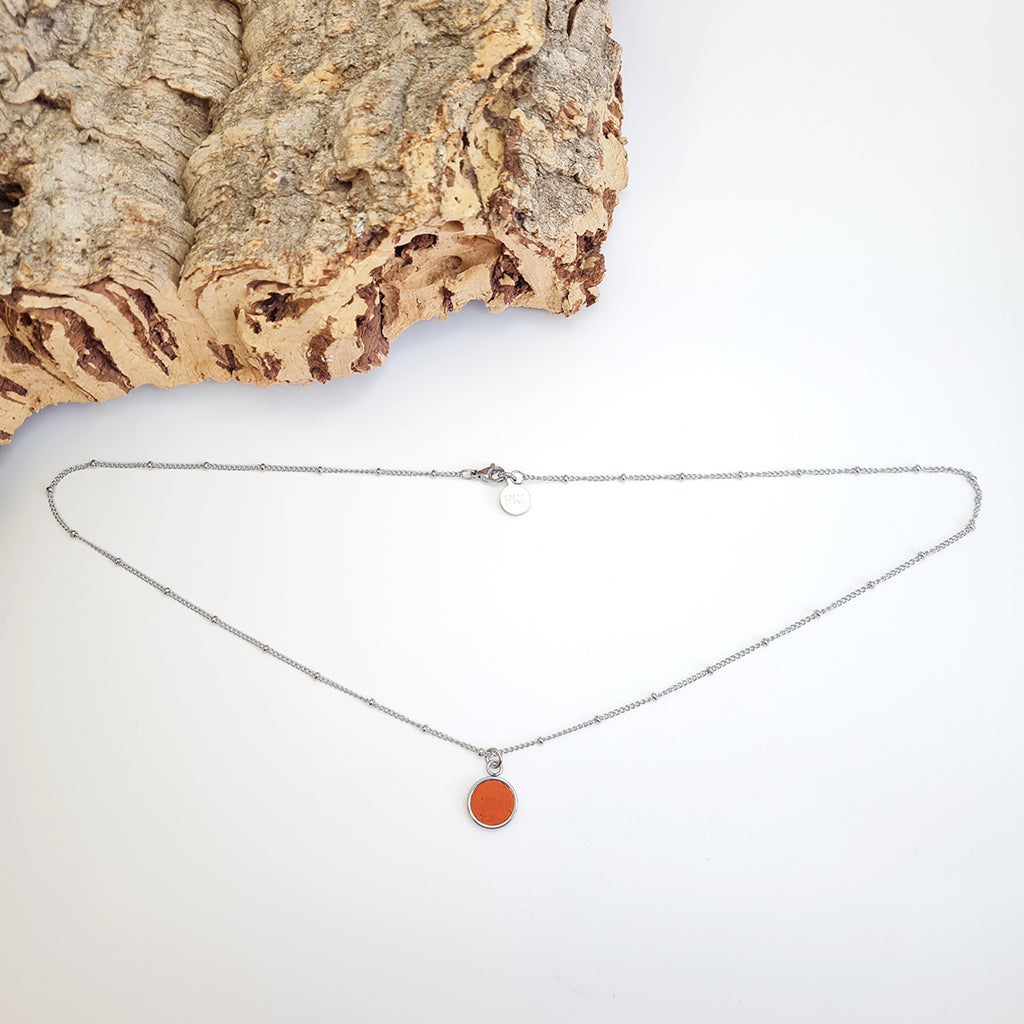 Fabrikk 1 Small Planet Necklace | Orange | Vegan 'Leather'