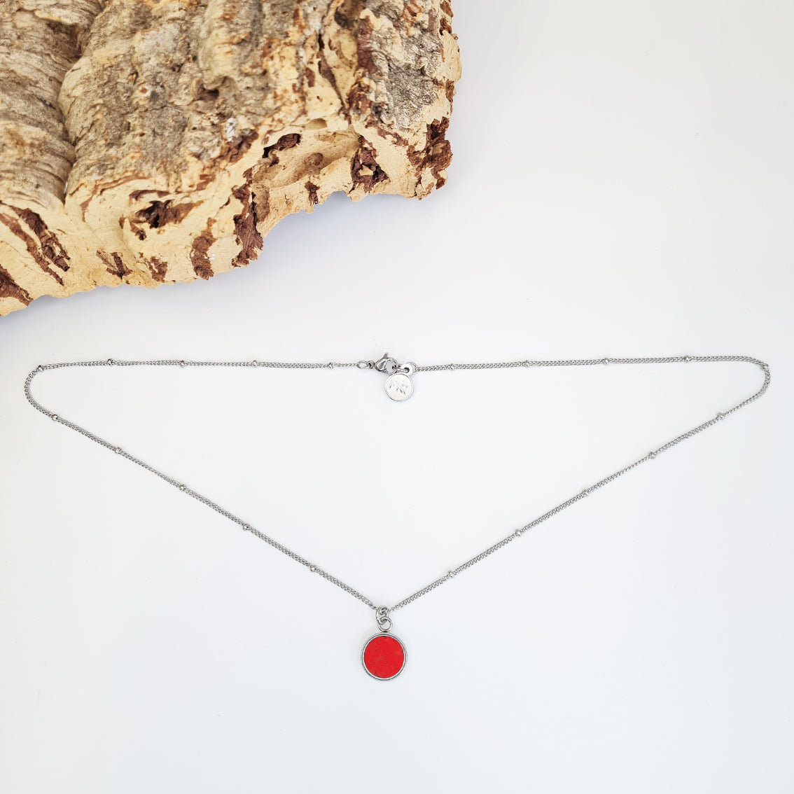 Fabrikk 1 Small Planet Necklace | Red | Vegan 'Leather'
